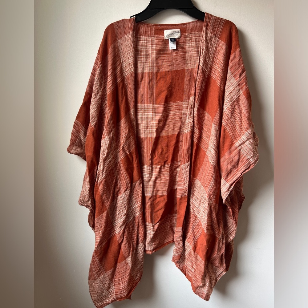 a new day Terracotta Plaid Open Front Wrap